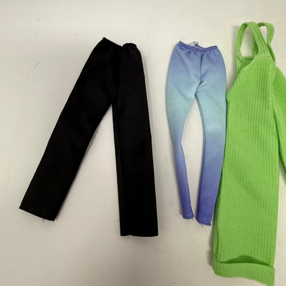 Unbranded Barbie Size Doll Pants Lot of 5 Overalls Trousers Multicolor Fashion